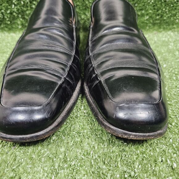 Prada Black Leather Slip On Loafers Dress Shoes Italy Mens SiE US 11.5 EU 10.5 - Picture 4 of 16